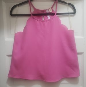 Francesca's alya Pink Scallop Top size Small